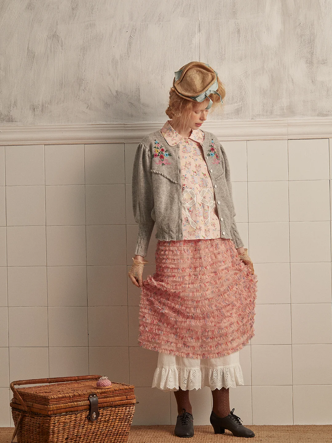 Unlogical Poem Lace Floral Cotton Under Skirt