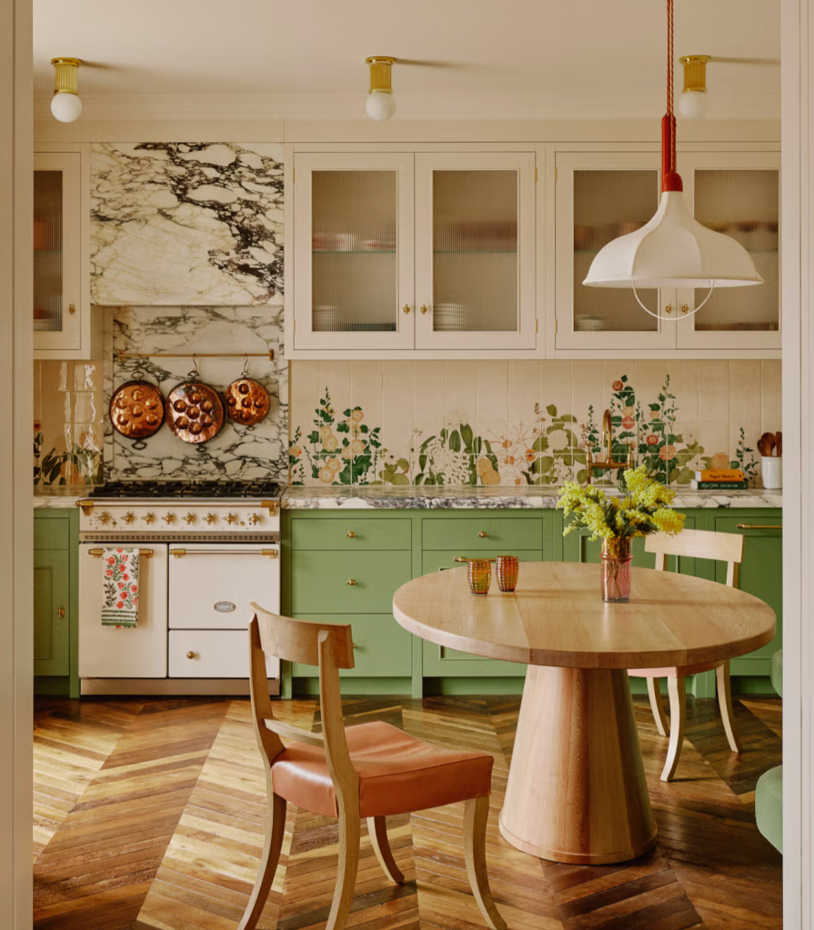 Charming Green Kitchens